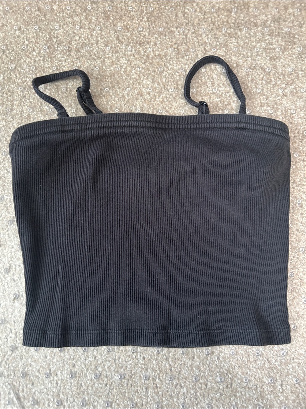 Vans Black Ribbed Cropped Tank